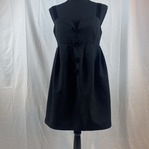 Zara Women's Size Medium Velvet Straps Little Black Mini Dress Zip‎ Closure - Picture 1 of 9